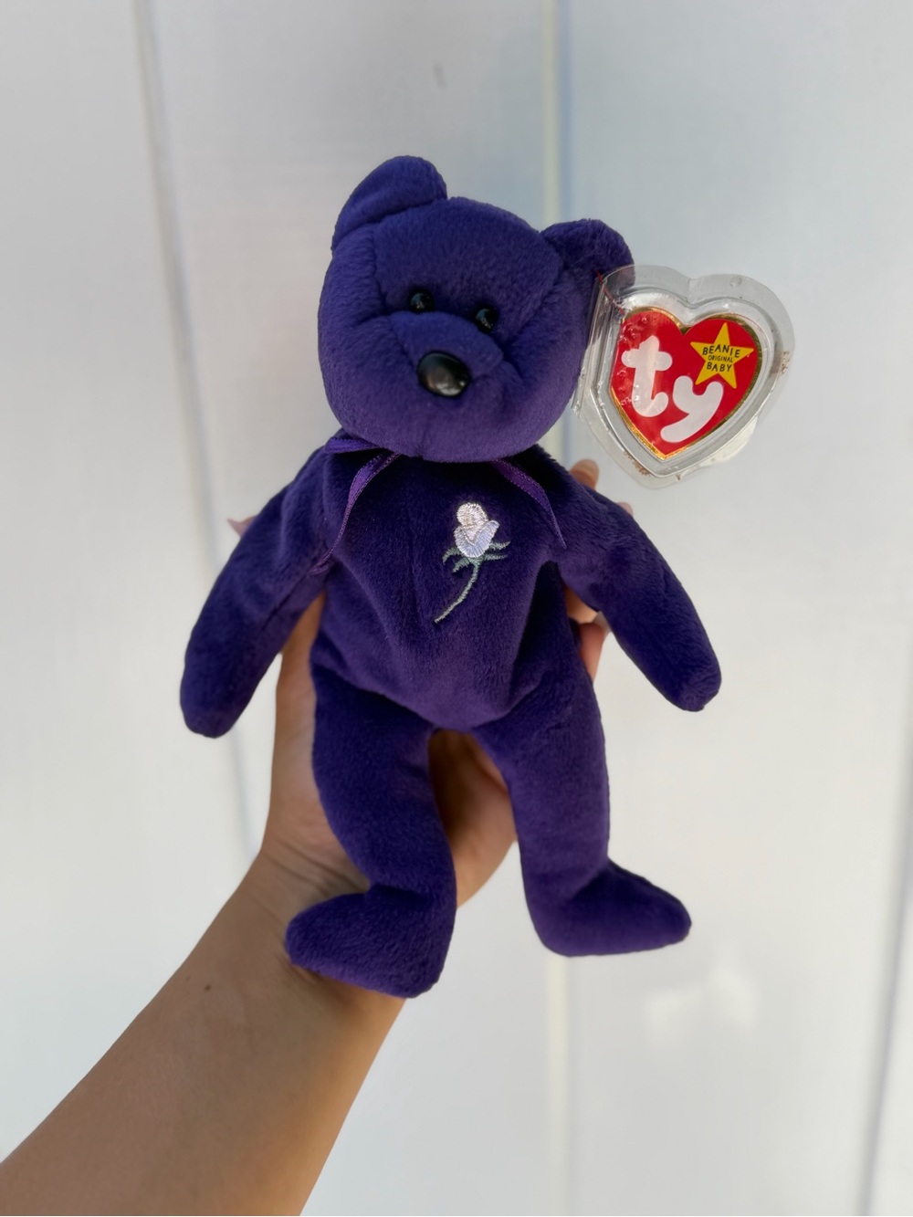 Ty Purple Plush Beanie Baby with Heart Tag